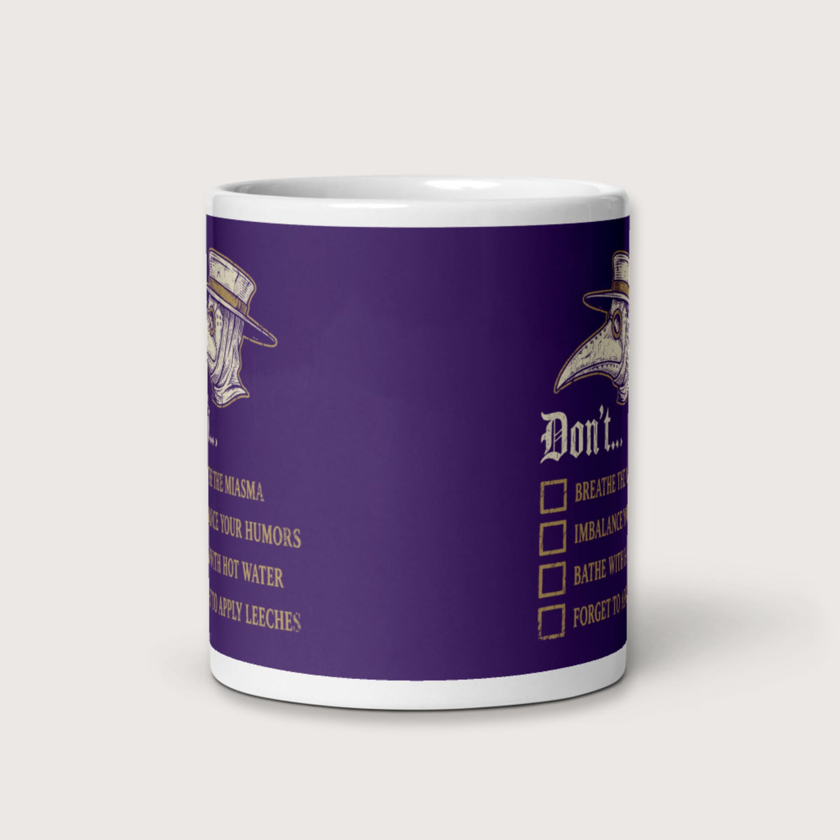 Plague Doctor Advice Mug - history buff gift by HistoHead