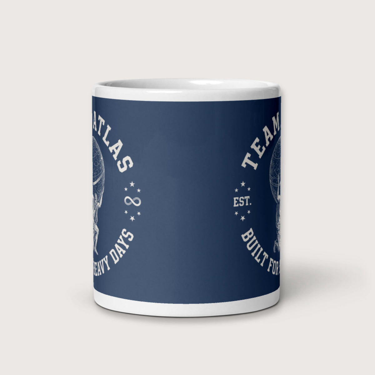 Team Atlas Built For Heavy Days Mug - history buff gift by HistoHead