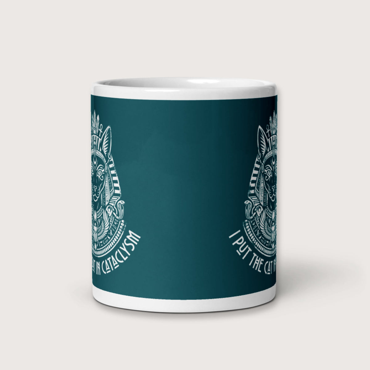 Bastet I Put the Cat in Cataclysm Mug - history buff gift by HistoHead