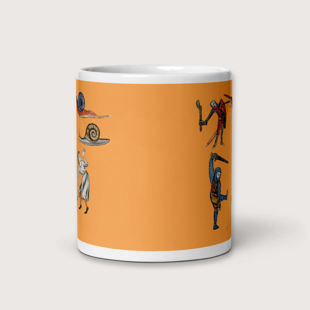 Medieval Marginalia Snail Enemy Mug - history buff gift by HistoHead