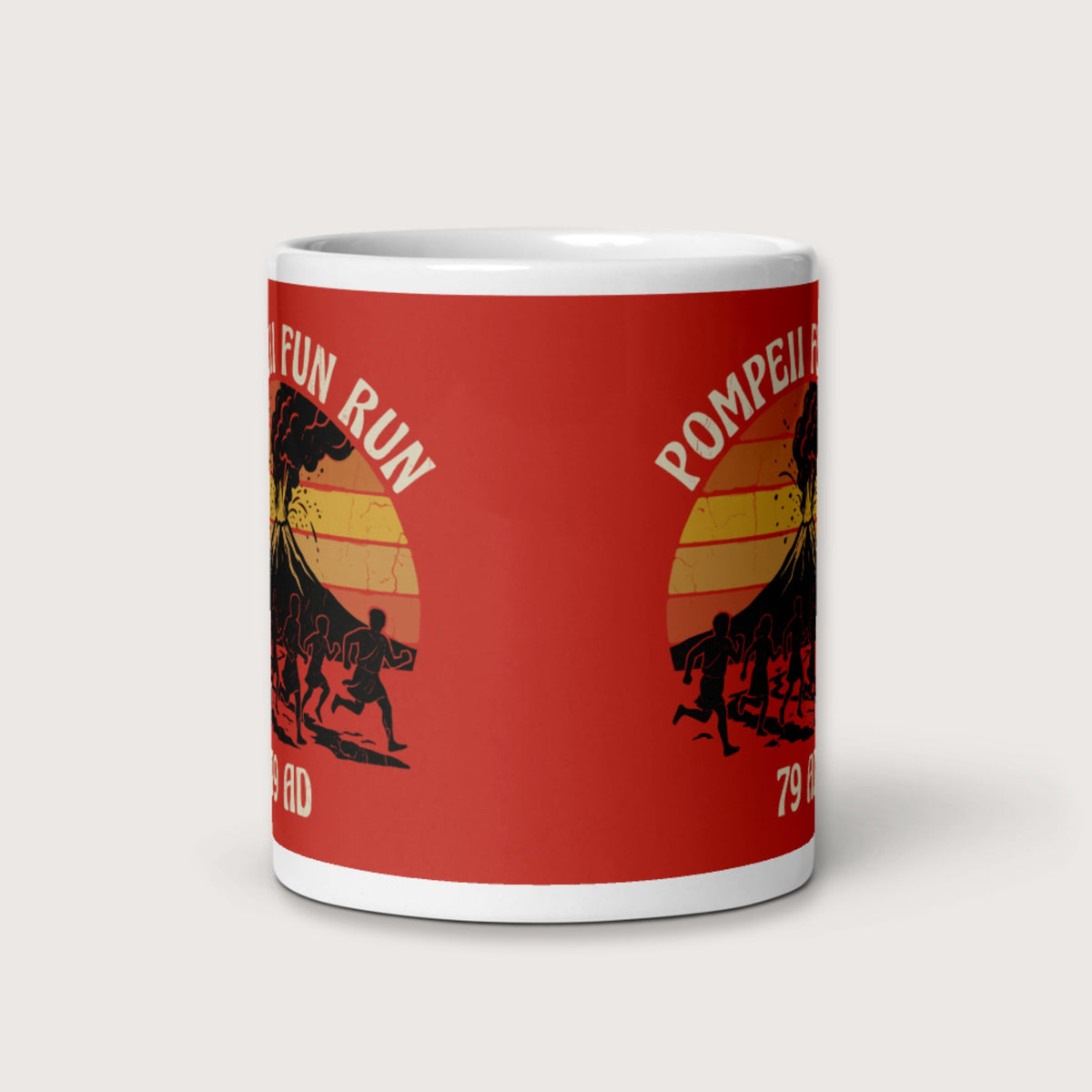 Pompeii Fun Run Retro Mug - history buff gift by HistoHead