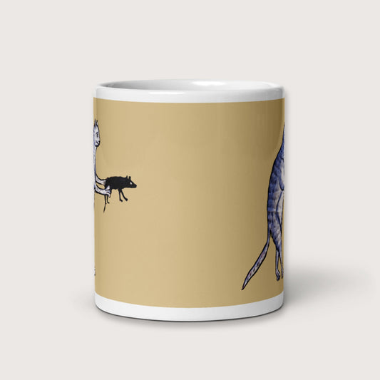 Weird Medieval Cat's Mouse-Gun Mug - history buff gift by HistoHead