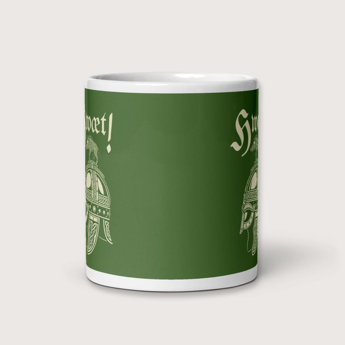Hwæt Boar-Crested Helmet Mug - history buff gift by HistoHead