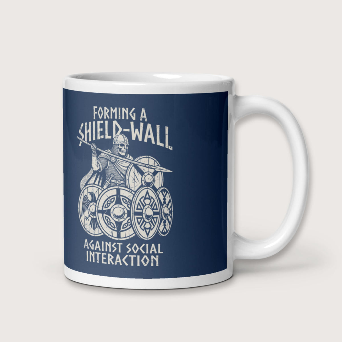 Shieldwall Against Social Interaction Mug - history buff gift by HistoHead