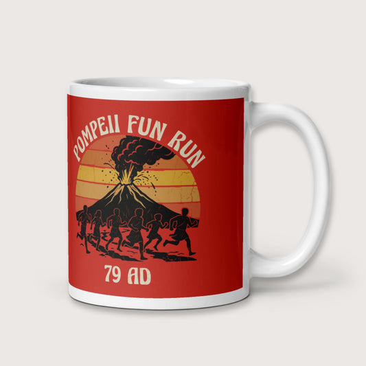 Pompeii Fun Run Retro Mug - history buff gift by HistoHead