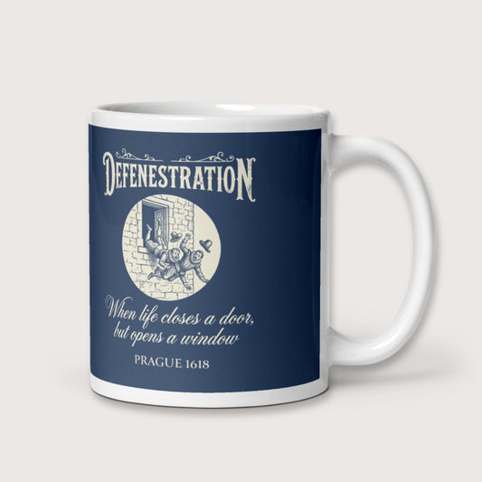 Defenestration When Life Closes A Door But Opens A Window Mug - history buff gift by HistoHead