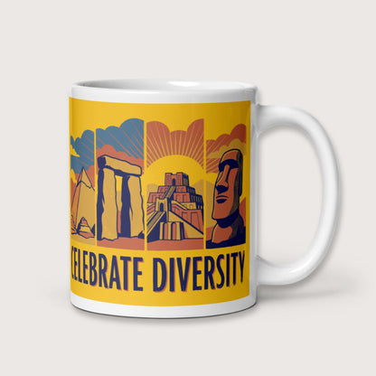 Celebrate Diversity Stone Wonders Edition Mug - history buff gift by HistoHead