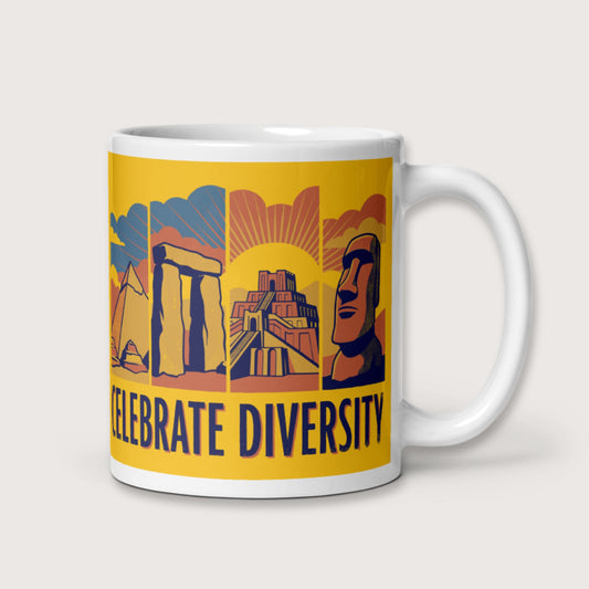 Celebrate Diversity Stone Wonders Edition Mug - history buff gift by HistoHead