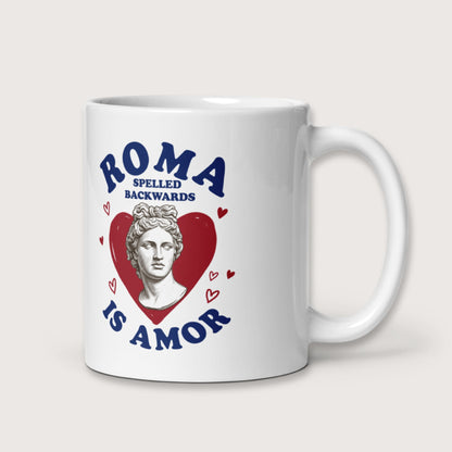 Roma Spelled Backwards Is Amor Mug - history buff gift by HistoHead