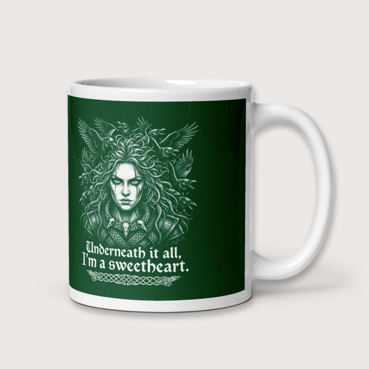 The Morrigan Underneath I'm a Sweetheart Mug - history buff gift by HistoHead