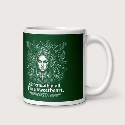 The Morrigan Underneath I'm a Sweetheart Mug - history buff gift by HistoHead