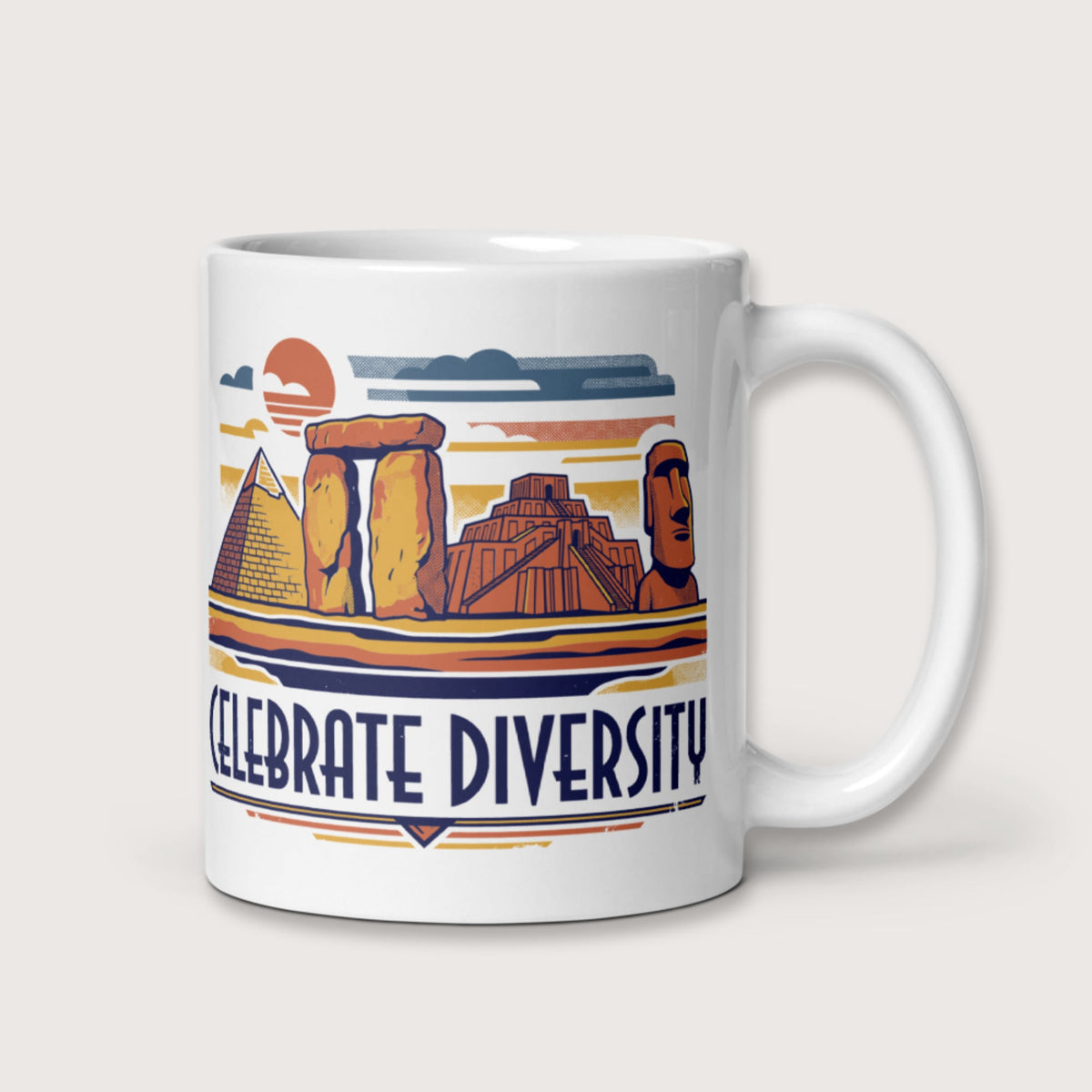 Celebrate Diversity Stone Wonders Mug - history buff gift by HistoHead