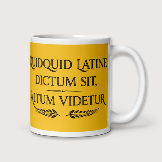 Whatever Is Said in Latin Seems Deep Mug - history buff gift by HistoHead