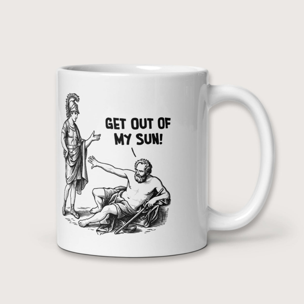 Diogenes: Get Out of My Sun Mug - history buff gift by HistoHead