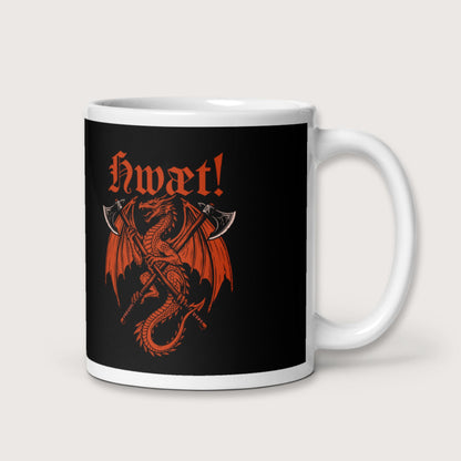 Hwæt Dragon Axe Mug - history buff gift by HistoHead