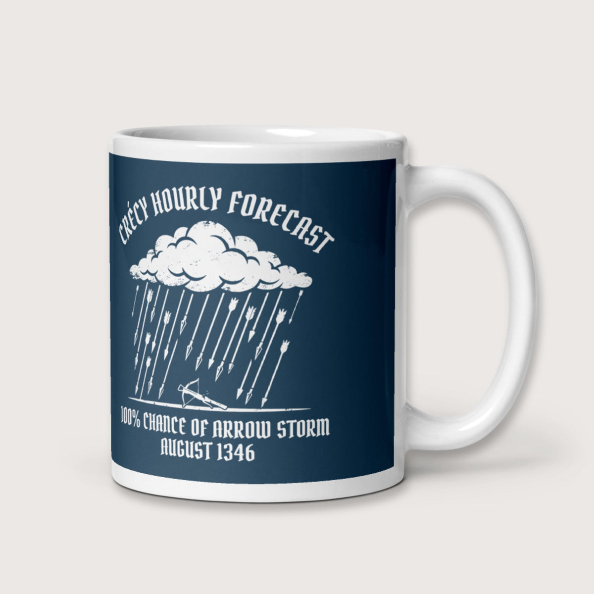 Crecy Arrow Storm Forecast Mug - history buff gift by HistoHead