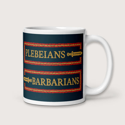 Mosaic Plebeians or Barbarians Mug - history buff gift by HistoHead