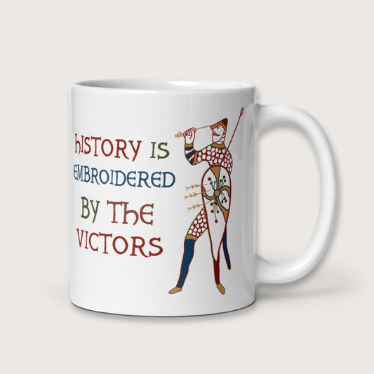 Harold Godwinson History Is Embroidered by the Victors Bayeux Tapestry Mug - history buff gift by HistoHead