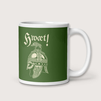 Hwæt Boar-Crested Helmet Mug - history buff gift by HistoHead