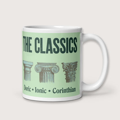 The Classics Doric Ionic Corinthian Mug - history buff gift by HistoHead