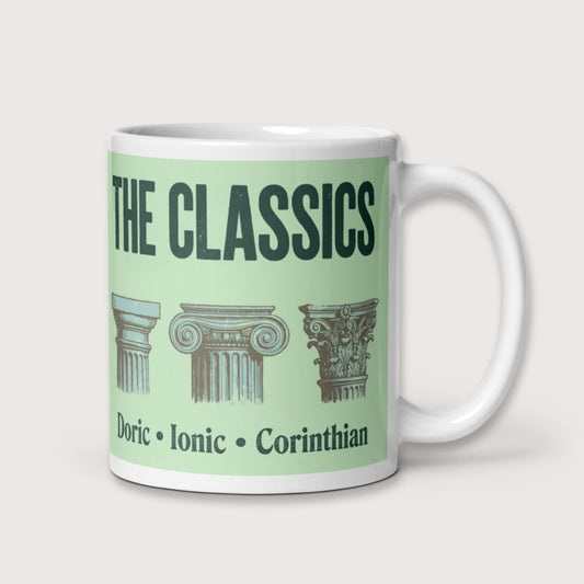 The Classics Doric Ionic Corinthian Mug - history buff gift by HistoHead