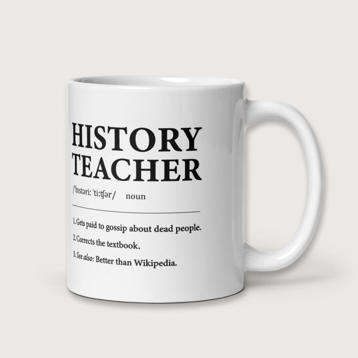 History Teacher Definition Mug - history buff gift by HistoHead