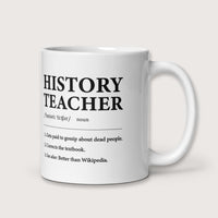 History Teacher Definition Mug - history buff gift by HistoHead