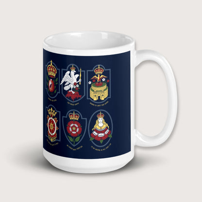 Six Wives Badges Mug - history buff gift by HistoHead