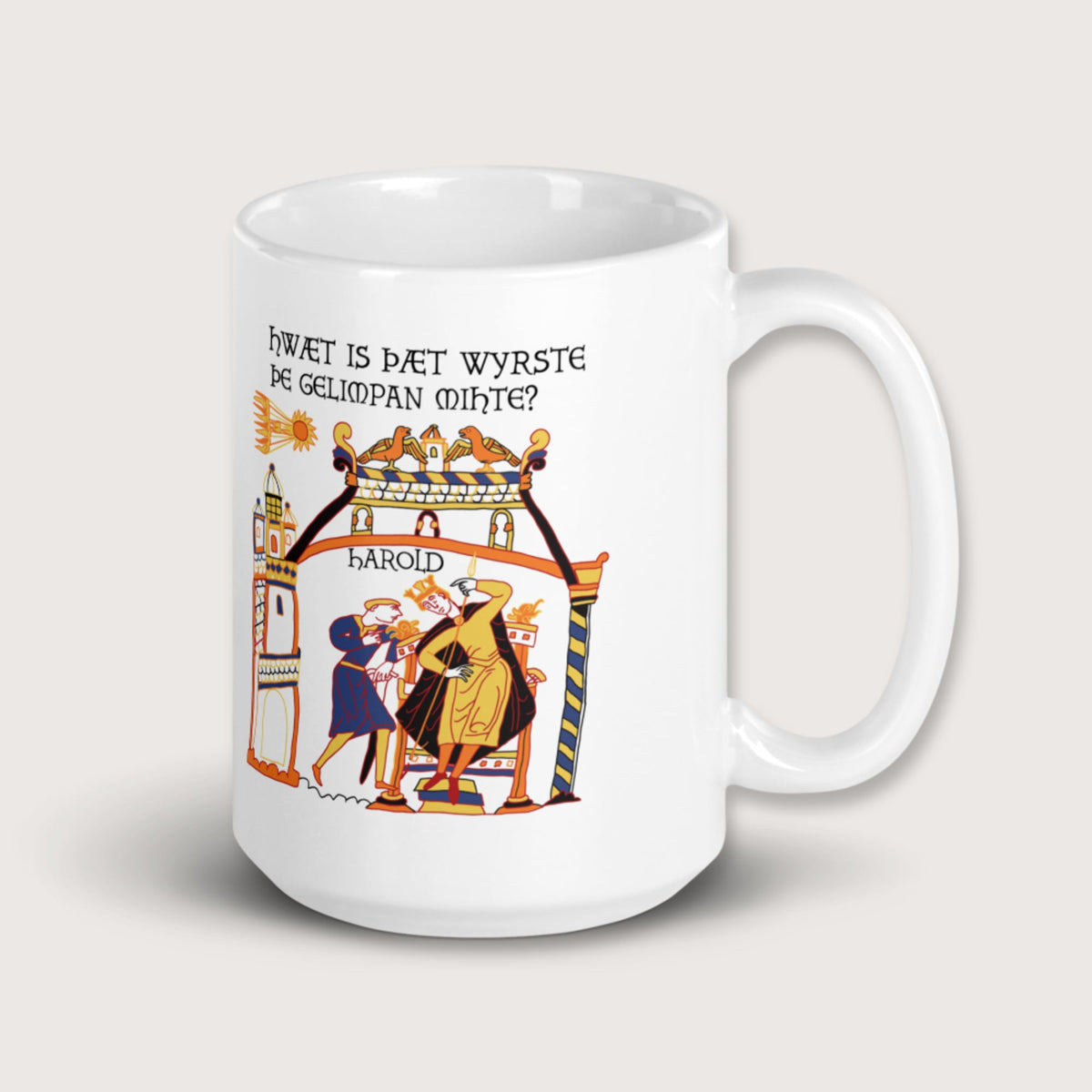 Bayeux Tapestry What's the Worst That Could Happen in Old English Mug - history buff gift by HistoHead