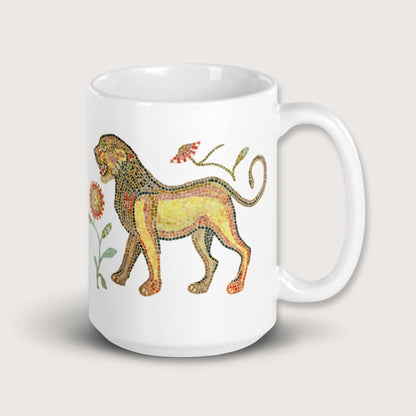 Ancient Roman Mosaic Lion Mug - history buff gift by HistoHead