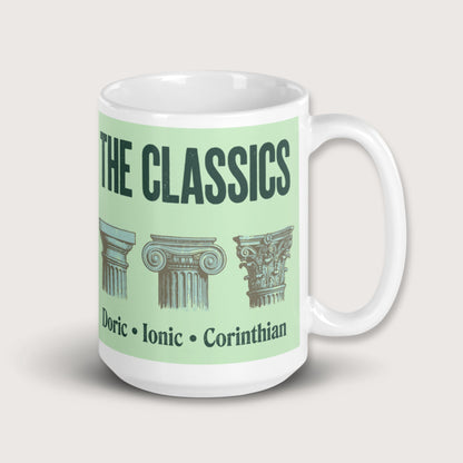 The Classics Doric Ionic Corinthian Mug - history buff gift by HistoHead