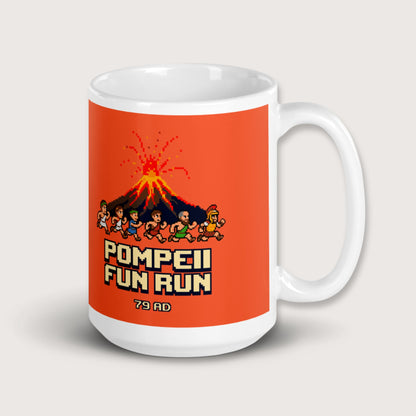 Pompeii Fun Run Pixel Art Mug - history buff gift by HistoHead