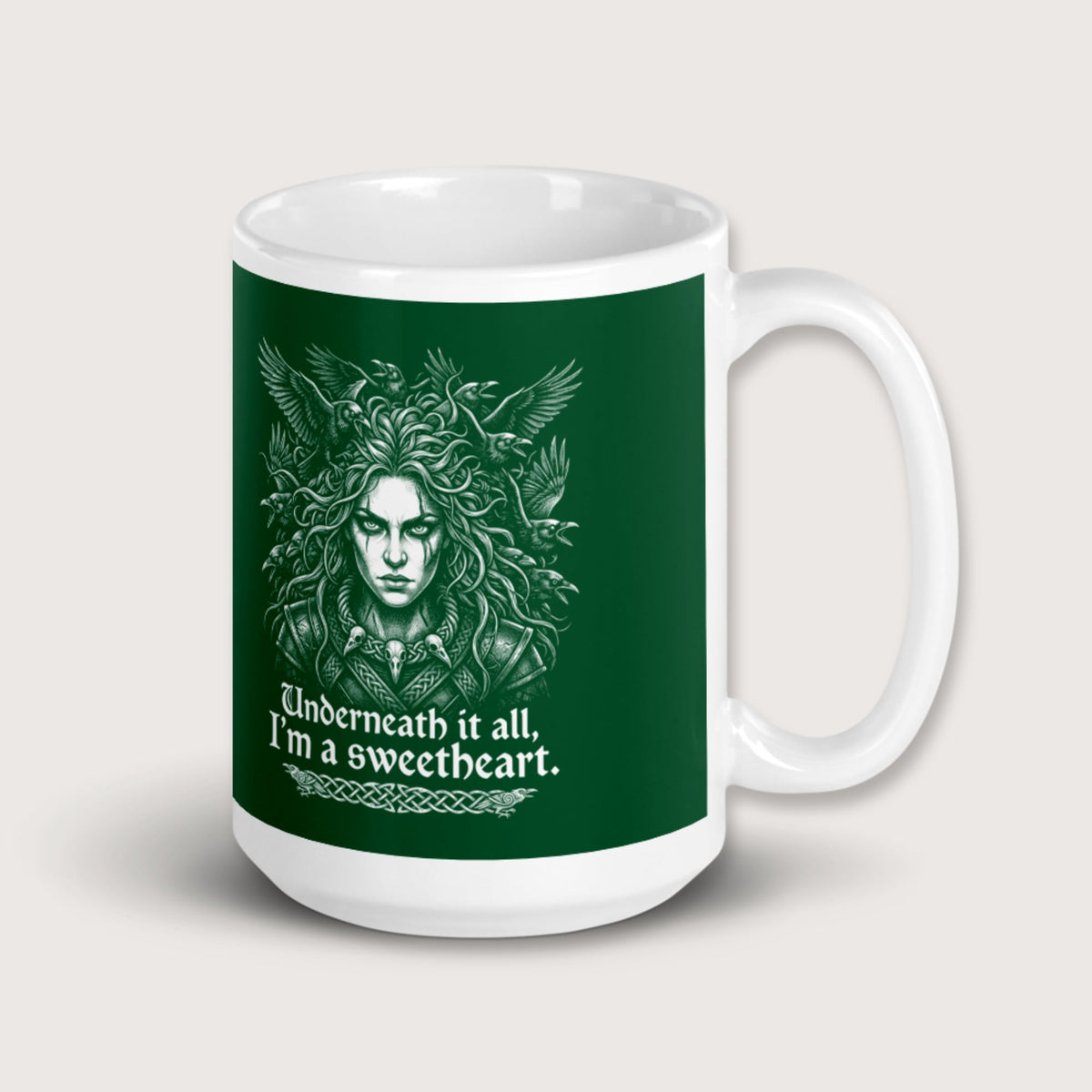 The Morrigan Underneath I'm a Sweetheart Mug - history buff gift by HistoHead