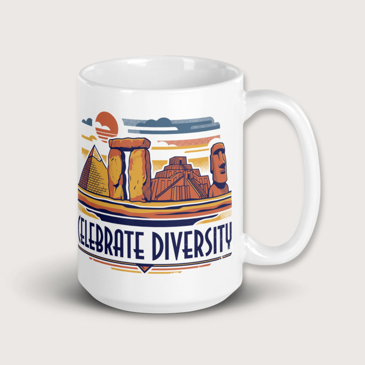 Celebrate Diversity Stone Wonders Mug - history buff gift by HistoHead