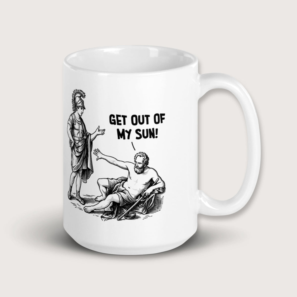 Diogenes: Get Out of My Sun Mug - history buff gift by HistoHead