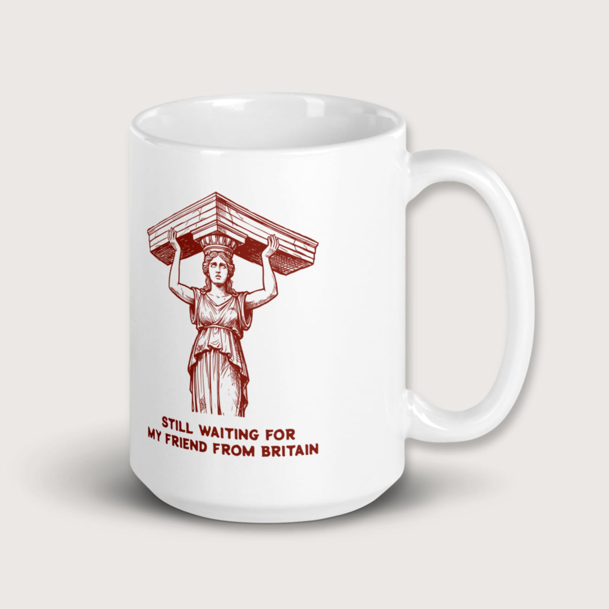 Caryatid Waiting for Her Friend Mug - history buff gift by HistoHead