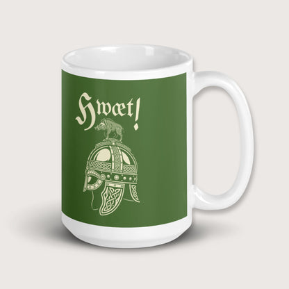 Hwæt Boar-Crested Helmet Mug - history buff gift by HistoHead