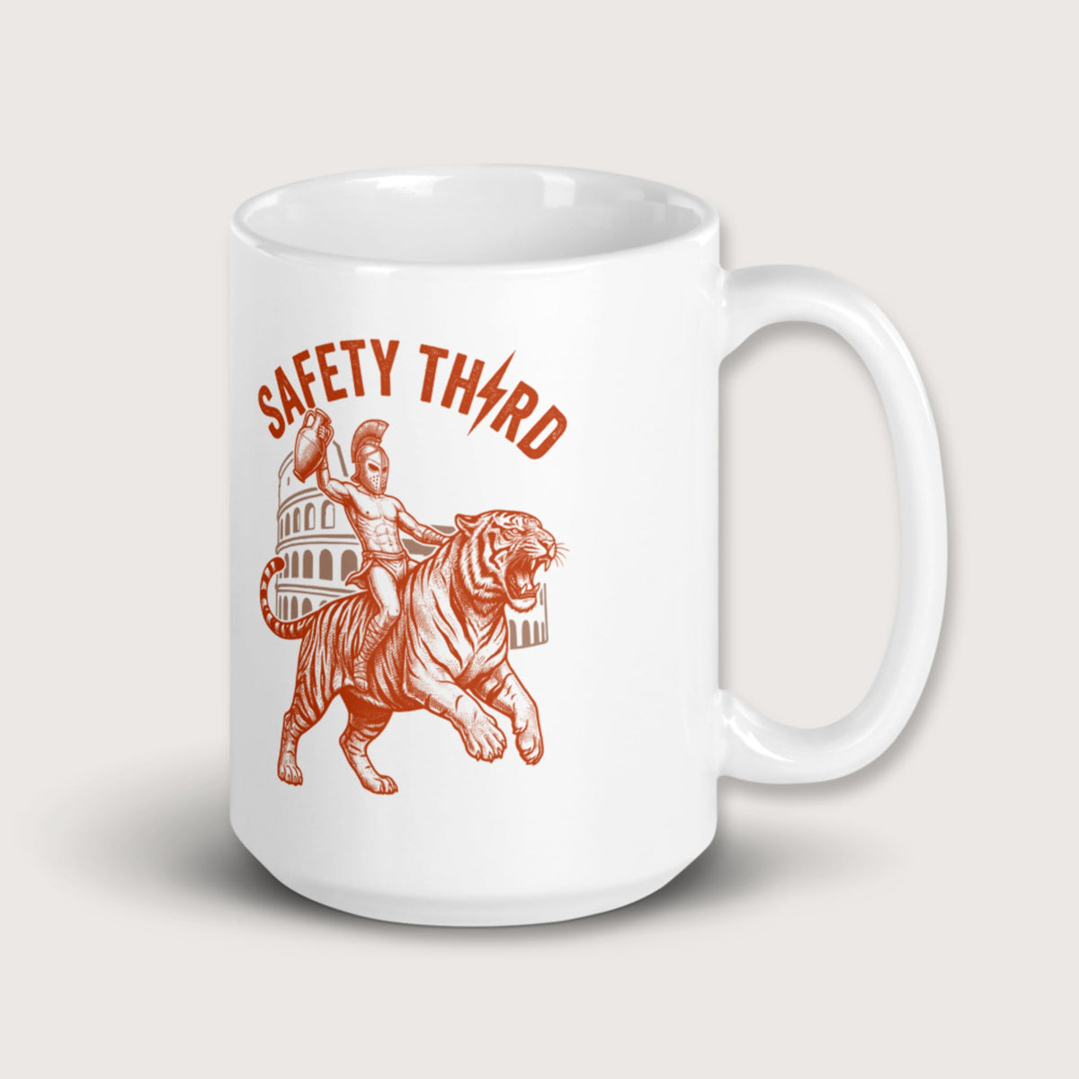 Gladiator Safety Third Mug - history buff gift by HistoHead
