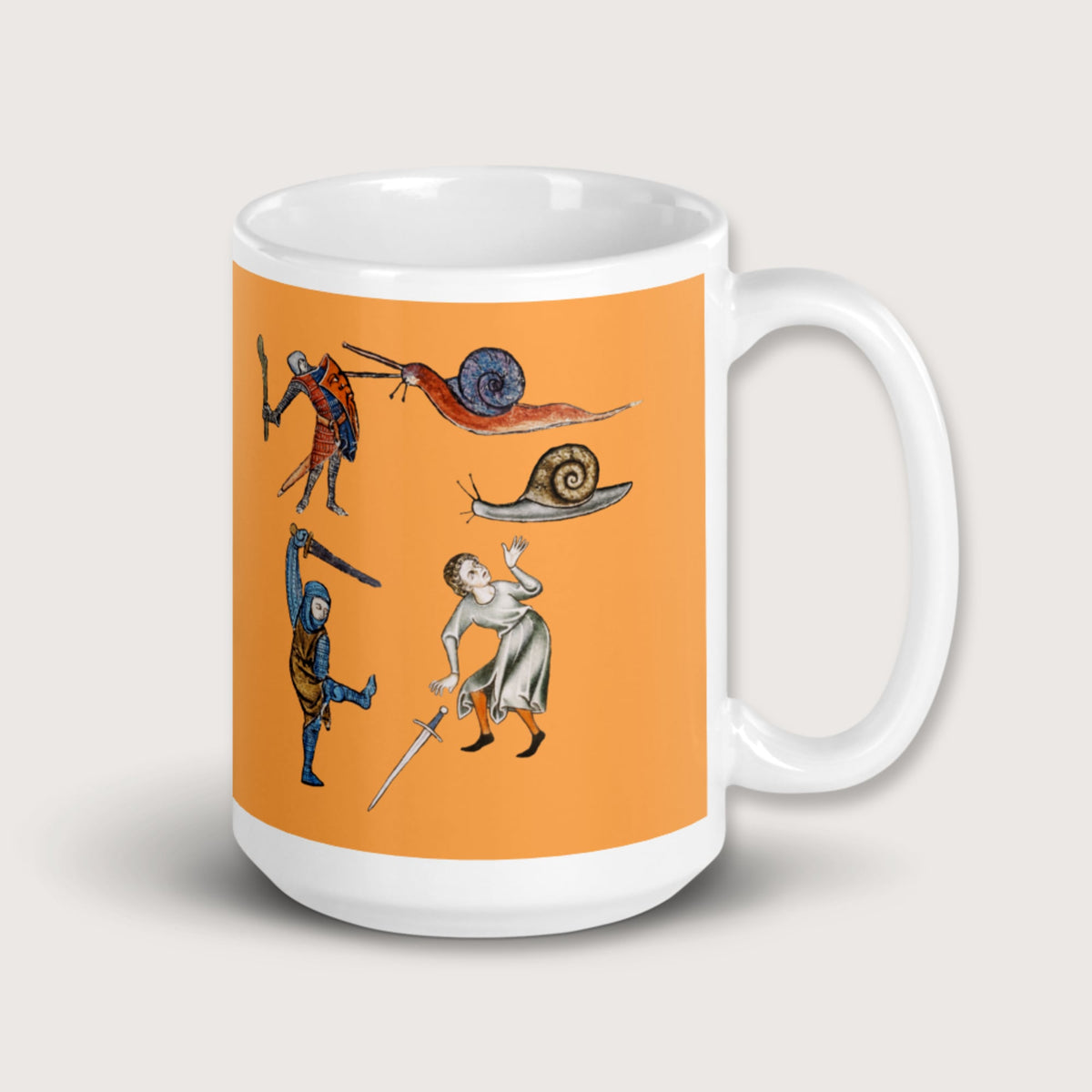 Medieval Marginalia Snail Enemy Mug - history buff gift by HistoHead