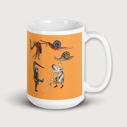 Medieval Marginalia Snail Enemy Mug - history buff gift by HistoHead