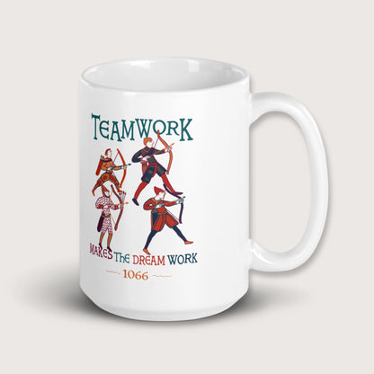 Bayeux Tapestry Teamwork Makes the Dream Work Mug - history buff gift by HistoHead