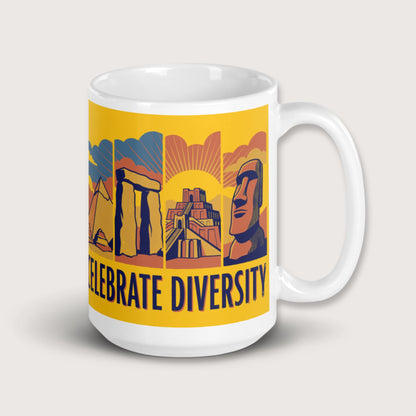 Celebrate Diversity Stone Wonders Edition Mug - history buff gift by HistoHead