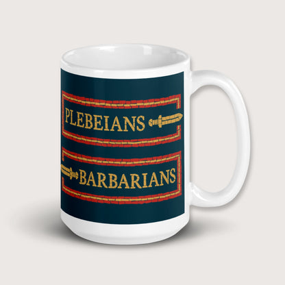 Mosaic Plebeians or Barbarians Mug - history buff gift by HistoHead
