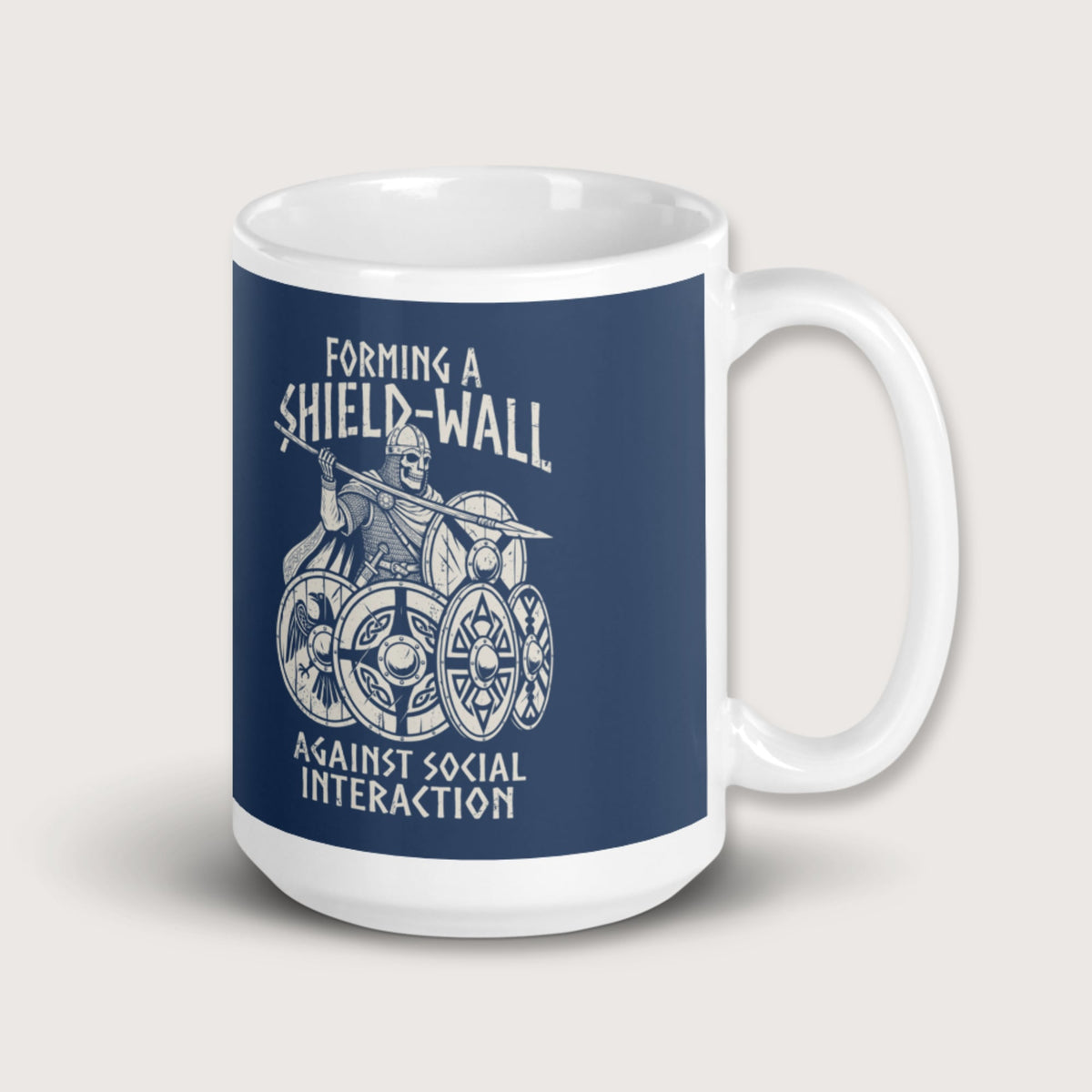 Shieldwall Against Social Interaction Mug - history buff gift by HistoHead
