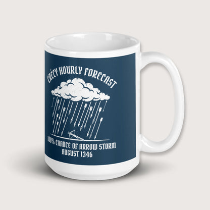 Crecy Arrow Storm Forecast Mug - history buff gift by HistoHead