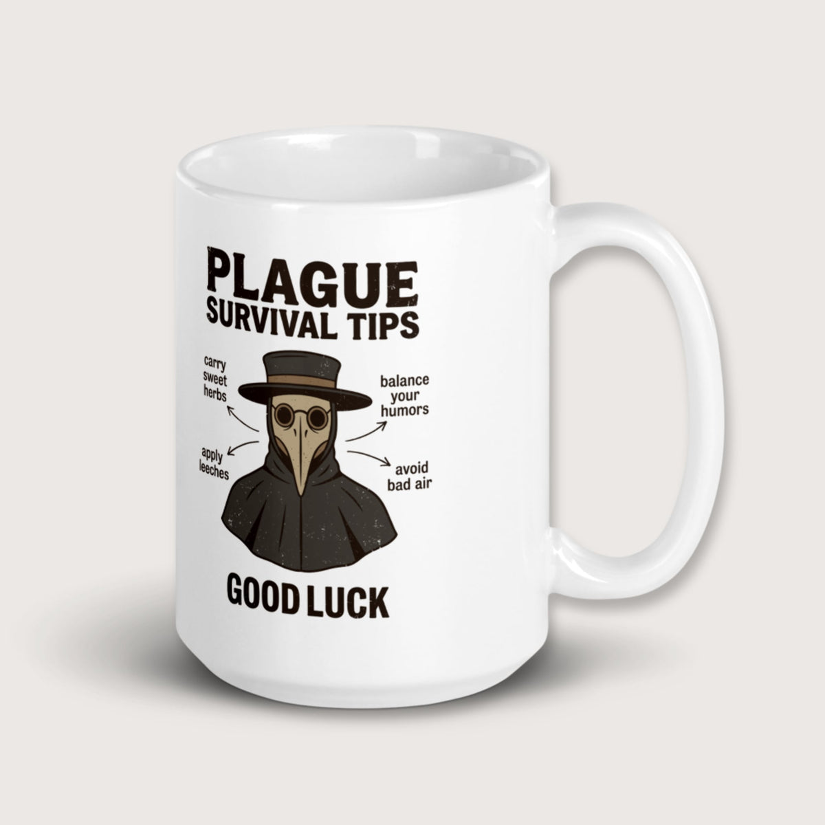 Plague Survival Tips Mug - history buff gift by HistoHead
