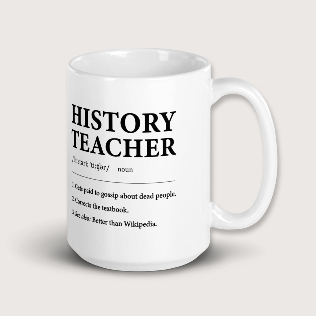 History Teacher Definition Mug - history buff gift by HistoHead