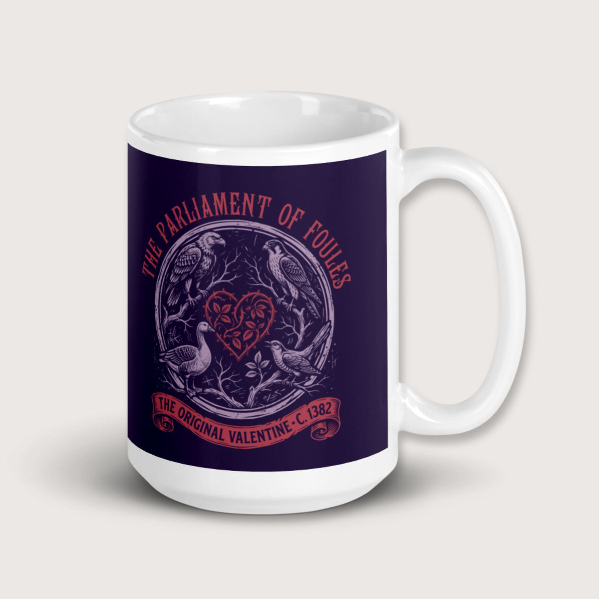 Chaucer Parliament of Foules Valentine Mug - history buff gift by HistoHead