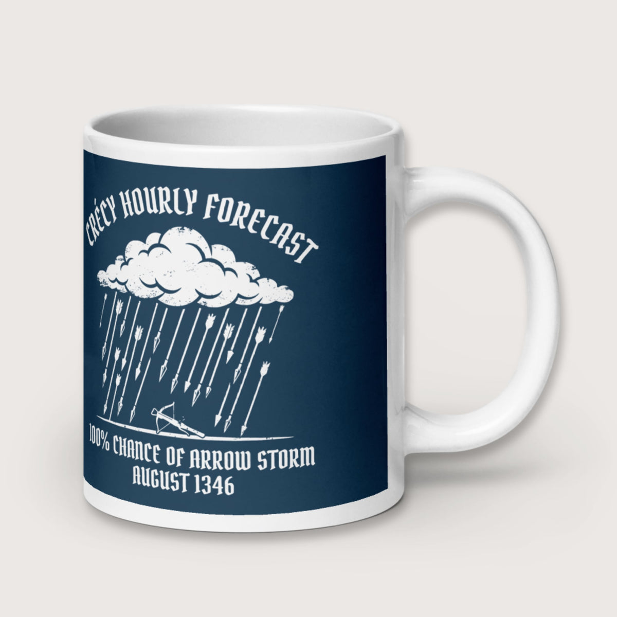 Crecy Arrow Storm Forecast Mug - history buff gift by HistoHead