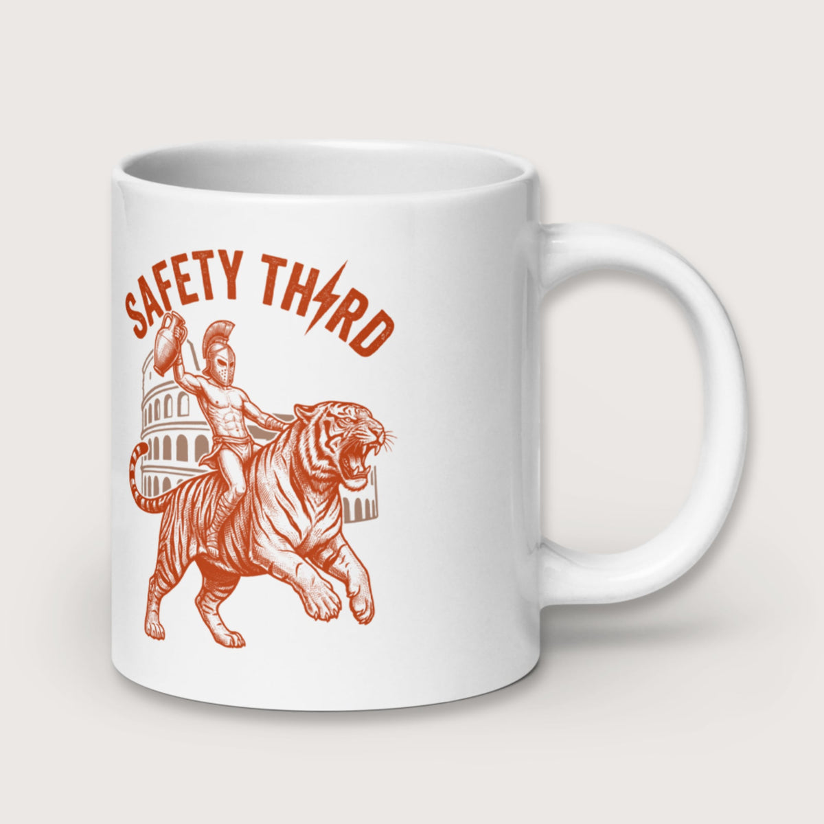 Gladiator Safety Third Mug - history buff gift by HistoHead